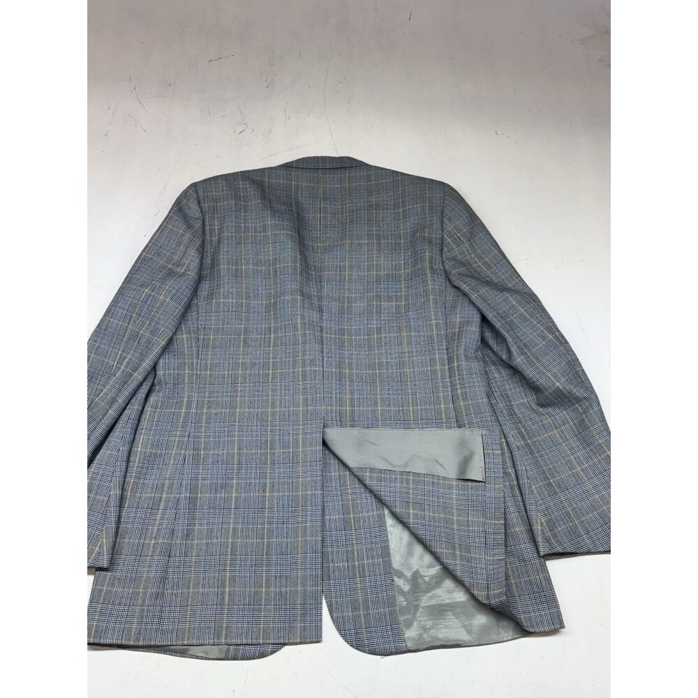 1970s Tweed 3 Piece Suit Gray Prince of Wales Glen Plaid Check 44L 38x33 Union - Picture 10 of 16